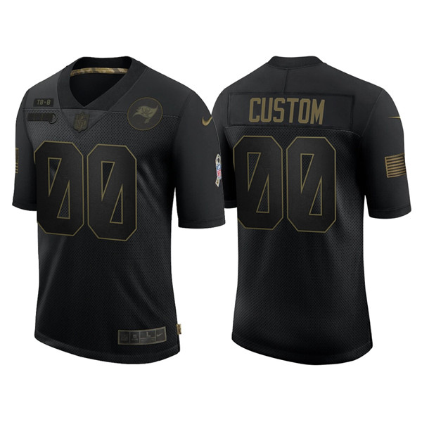 Men's Tampa Bay Buccaneers Customized 2020 Black Salute To Service Limited Stitched NFL Jersey (Check description if you want Women or Youth size)